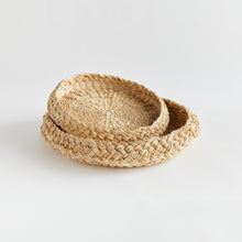 Load image into Gallery viewer, ABACA FRENCH BRAIDED ROUND TRAYS, SET OF 2