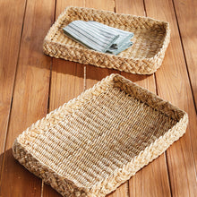Load image into Gallery viewer, ABACA FRENCH BRAIDED SQUARE TRAYS, SET OF 2