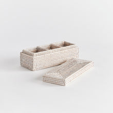 Load image into Gallery viewer, BURMA RATTAN 3-COMPARTMENT LIDDED BOX
