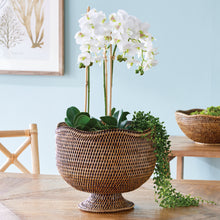 Load image into Gallery viewer, BURMA RATTAN FOOTED CACHEPOT