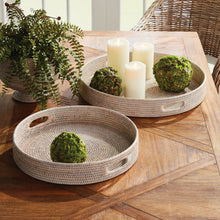 Load image into Gallery viewer, BURMA RATTAN ROUND OTTOMAN TRAYS SMALL, SET OF 2