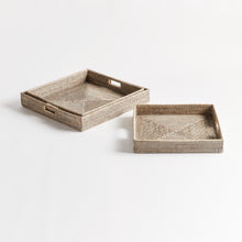 Load image into Gallery viewer, BURMA RATTAN OTTOMAN TRAYS, SET OF 3