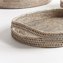 Load image into Gallery viewer, BURMA RATTAN OVAL SERVING TRAYS, SET OF 3