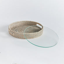 Load image into Gallery viewer, BURMA RATTAN ROUND SERVING TRAY