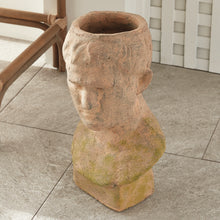 Load image into Gallery viewer, WEATHERED GARDEN MALE BUST PLANTER