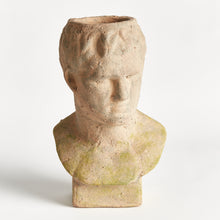 Load image into Gallery viewer, WEATHERED GARDEN MALE BUST PLANTER