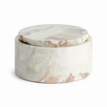 Load image into Gallery viewer, JAQUELINE MARBLE ROUND LIDDED BOX WIDE