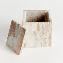 Load image into Gallery viewer, JAQUELINE MARBLE SQUARE LIDDED BOX TALL