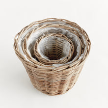 Load image into Gallery viewer, NORMANDY TAPERED BASKET PLANTERS, SET OF 3
