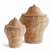 Load image into Gallery viewer, WATER HYACINTH GINGER JARS, SET OF 2