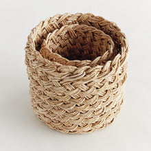 Load image into Gallery viewer, ABACA FRENCH BRAID STORAGE BASKETS ROUND, SET OF 2
