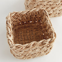 Load image into Gallery viewer, ABACA FRENCH BRAID STORAGE BASKETS SQUARE, SET OF 2