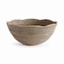 Load image into Gallery viewer, BURMA RATTAN SCALLOPED EDGE BOWL LARGE