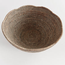 Load image into Gallery viewer, BURMA RATTAN SCALLOPED EDGE BOWL LARGE