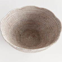 Load image into Gallery viewer, BURMA RATTAN SCALLOPED EDGE BOWL LARGE
