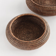 Load image into Gallery viewer, BURMA RATTAN SHALLOW DISPLAY BOWLS, SET OF 2