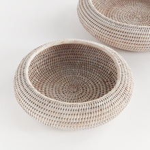 Load image into Gallery viewer, BURMA RATTAN SHALLOW DISPLAY BOWLS, SET OF 2