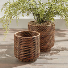Load image into Gallery viewer, BURMA RATTAN CACHEPOTS LARGE, SET OF 2