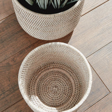 Load image into Gallery viewer, BURMA RATTAN CACHEPOTS LARGE, SET OF 2