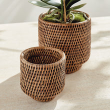 Load image into Gallery viewer, BURMA RATTAN CACHEPOTS SMALL, SET OF 2