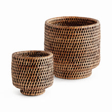 Load image into Gallery viewer, BURMA RATTAN CACHEPOTS SMALL, SET OF 2
