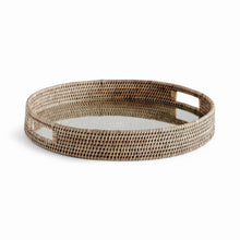 Load image into Gallery viewer, BURMA RATTAN ROUND SERVING TRAY LARGE