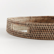 Load image into Gallery viewer, BURMA RATTAN ROUND SERVING TRAY LARGE