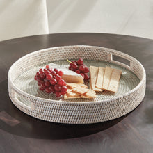 Load image into Gallery viewer, BURMA RATTAN ROUND SERVING TRAY LARGE