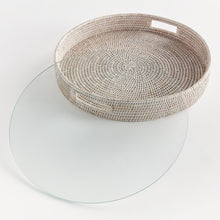 Load image into Gallery viewer, BURMA RATTAN ROUND SERVING TRAY LARGE
