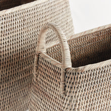 Load image into Gallery viewer, BURMA RATTAN NARROW MAGAZINE BASKET, SET OF 2
