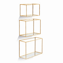 Load image into Gallery viewer, DAPHNE MIRRORED WALL SHELVES, SET OF 3