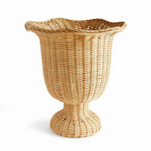 Load image into Gallery viewer, MYRA RATTAN SCALLOPED EDGE FOOTED URN