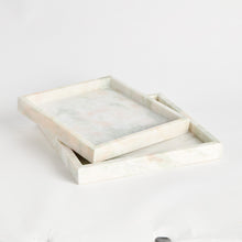 Load image into Gallery viewer, JOHANNA SQUARE MARBLE TRAYS LARGE, SET OF 2