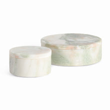 Load image into Gallery viewer, JOHANNA MARBLE ROUND LIDDED BOXES, SET OF 2