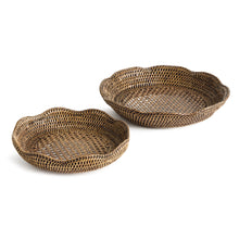 Load image into Gallery viewer, BURMA RATTAN SCALLOPED TRAYS ST/2