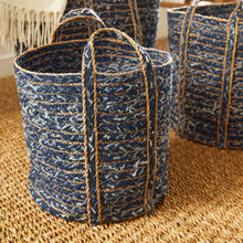 Load image into Gallery viewer, DENIM ROUND BASKETS, SET OF 3