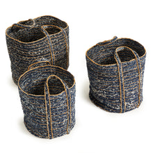 Load image into Gallery viewer, DENIM ROUND BASKETS, SET OF 3