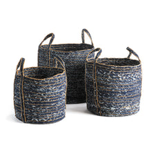Load image into Gallery viewer, DENIM ROUND BASKETS, SET OF 3