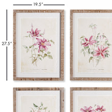 Load image into Gallery viewer, PINK CLEMATIS PRINTS, SET OF 4