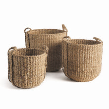 Load image into Gallery viewer, SEAGRASS ROUND DRUM BASKETS, SET OF 3