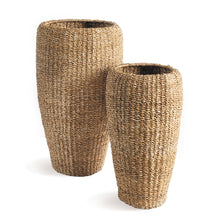 Load image into Gallery viewer, SEAGRASS TALL ROUND PLANTERS, SET OF 2