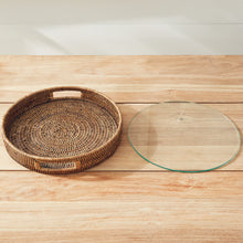 Load image into Gallery viewer, BURMA RATTAN ROUND SERVING TRAY