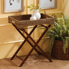 Load image into Gallery viewer, BURMA RATTAN BUTLER TRAY TABLE