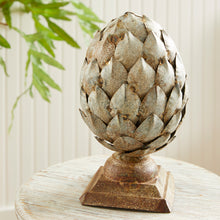 Load image into Gallery viewer, WEATHERED METAL ARTICHOKE FINIAL SMALL