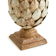 Load image into Gallery viewer, WEATHERED METAL ARTICHOKE FINIAL SMALL