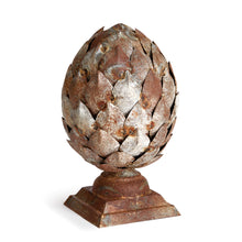 Load image into Gallery viewer, WEATHERED METAL ARTICHOKE FINIAL SMALL