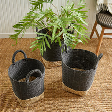 Load image into Gallery viewer, Madura Market Baskets, Set of 3 – Black