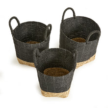 Load image into Gallery viewer, Madura Market Baskets, Set of 3 – Black