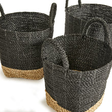Load image into Gallery viewer, Madura Market Baskets, Set of 3 – Black