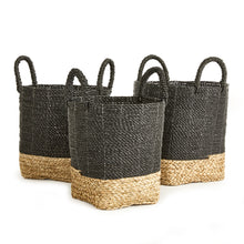 Load image into Gallery viewer, Madura Market Baskets, Set of 3 – Black